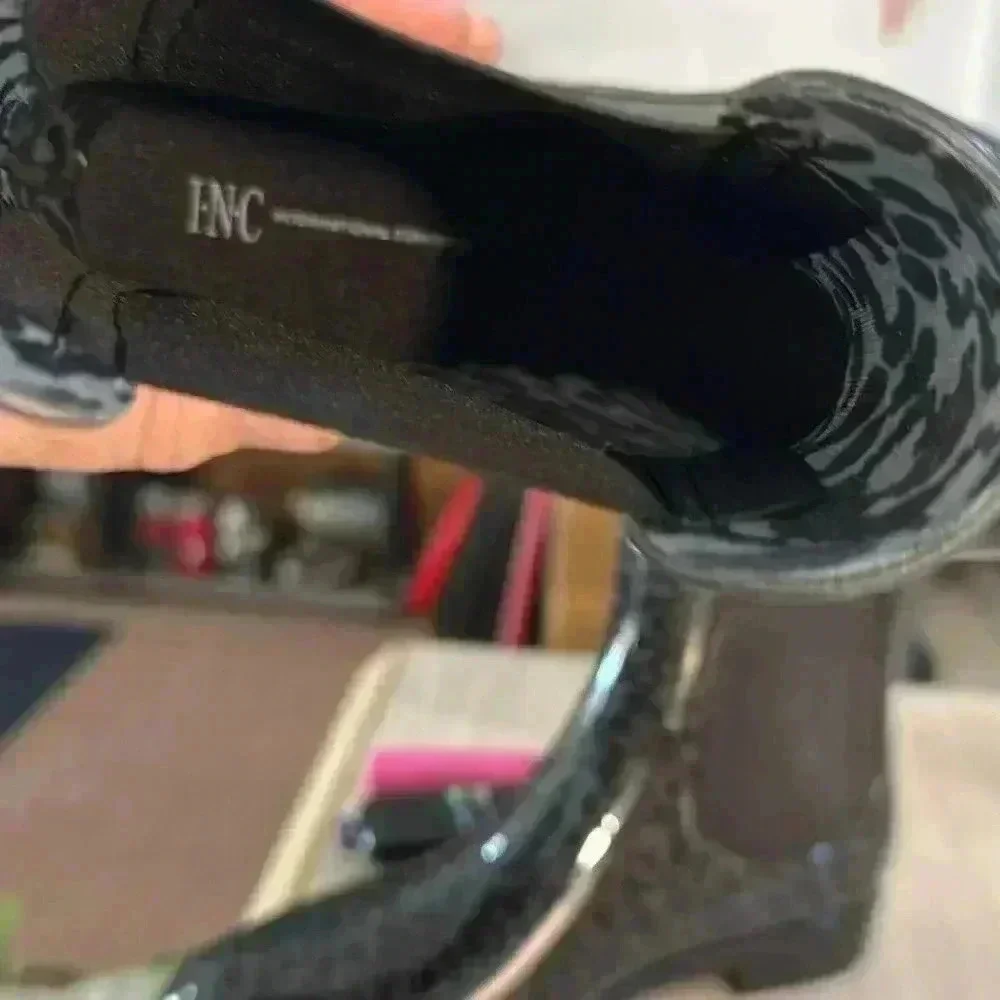 INC Raelynn Vinyl Ankle Rain Boots